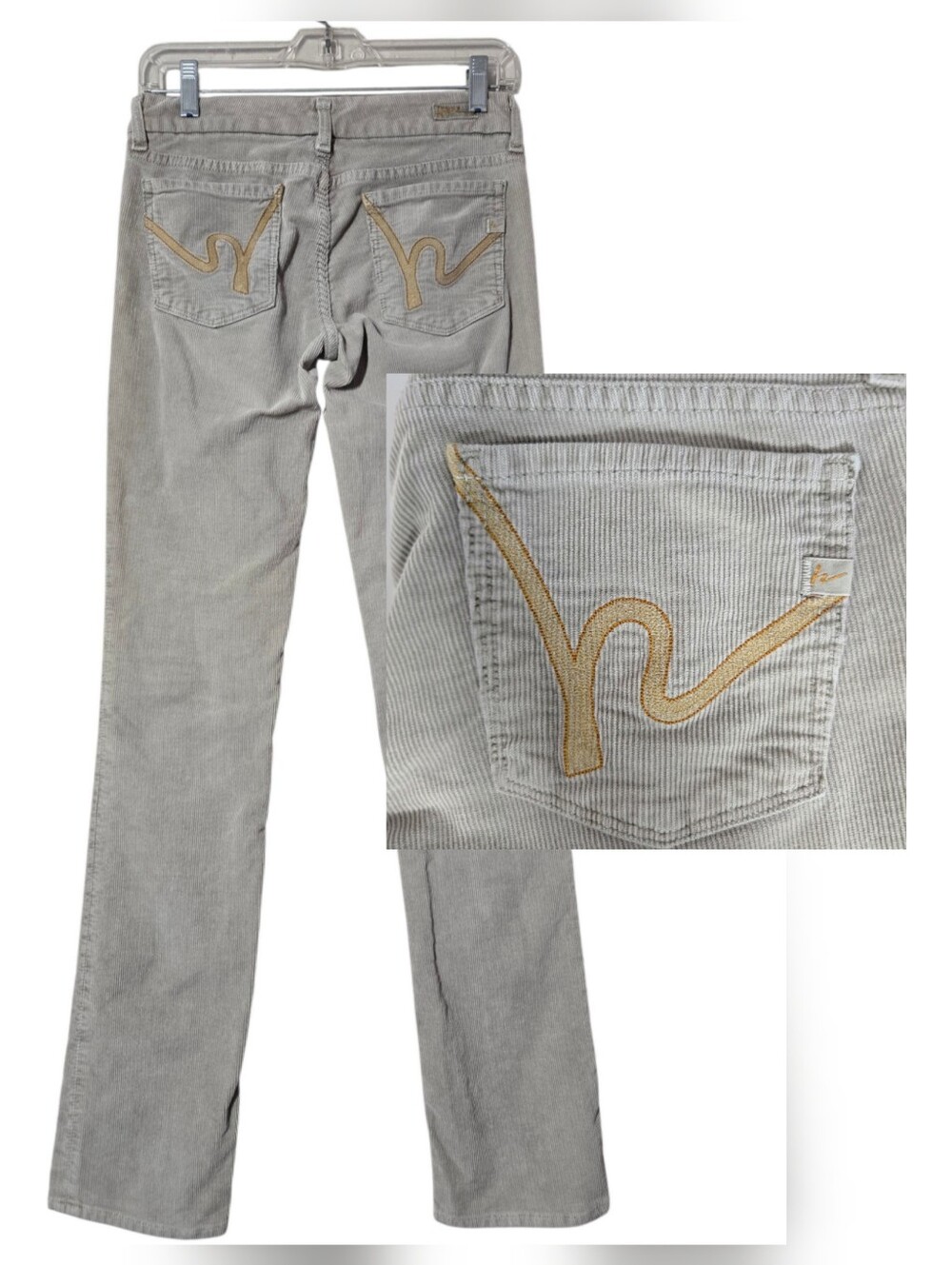 Citizens of Humanity Sienna Low-Waist Straight-Leg Corduroy Pant Y2K 33.5" USA